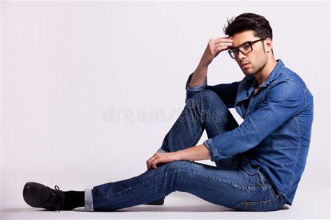 Male Fashion Model Sitting