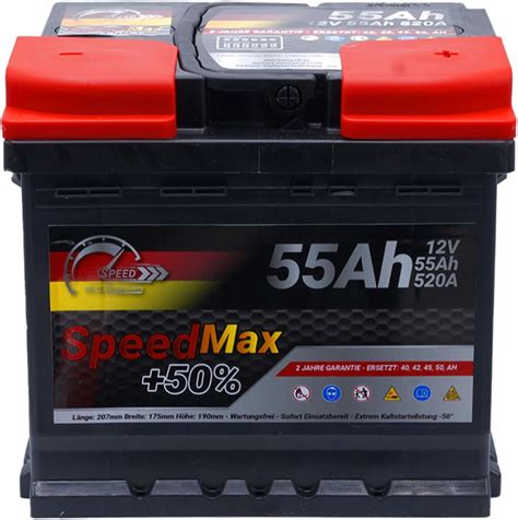 LANGZEIT Autobatterie 12V 54Ah Ersetzt 44AH 45AH 46AH 50AH 52AH 53AH