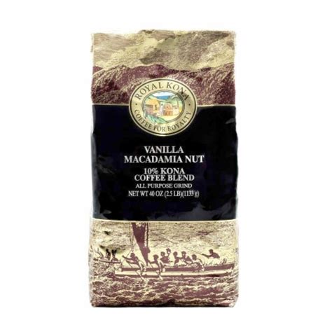 Royal Kona 10 Kona Coffee Blend Vanilla Macadamia Flavor Ground 40