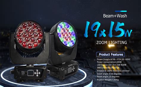 Amazon Shehds Moving Head Light Led X W Rgbw In Beam Wash