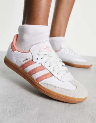 adidas Originals Samba OG Sneaker in Weiß und Pfirsich ASOS