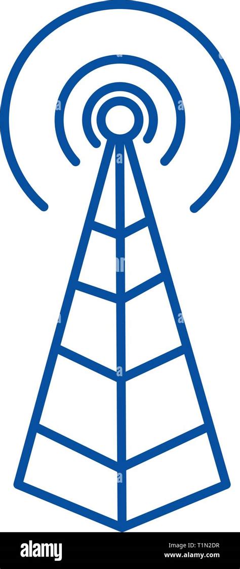 Frequency Antenna Radio Tower Line Icon Concept Frequency Antenna