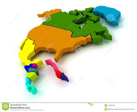 Map Of Northern America Royalty Free Stock Image - Image: 14199746