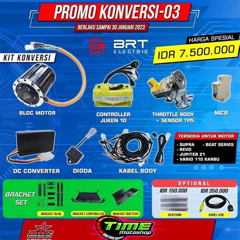 Jual Paket Konversi Motor Listrik Brt Supra Revo Jupiter Z1 Vario