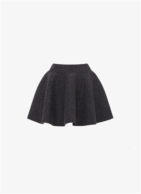 AlaÏa Womens Gray Shetland Wool Skater Skirt AlaÏa Us