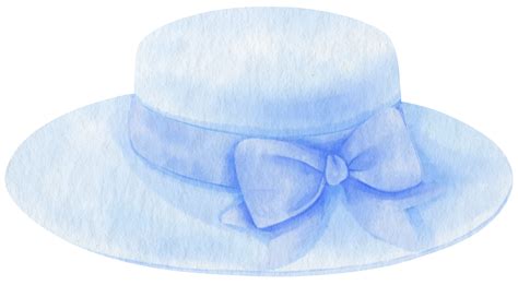 Cute Blue Hat Watercolor Illustration For Summer Decorative Element 9785857 Png