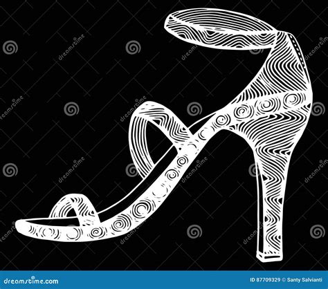 Hand Drawn High Heel Shoe Illustration Stock Vector Illustration Of