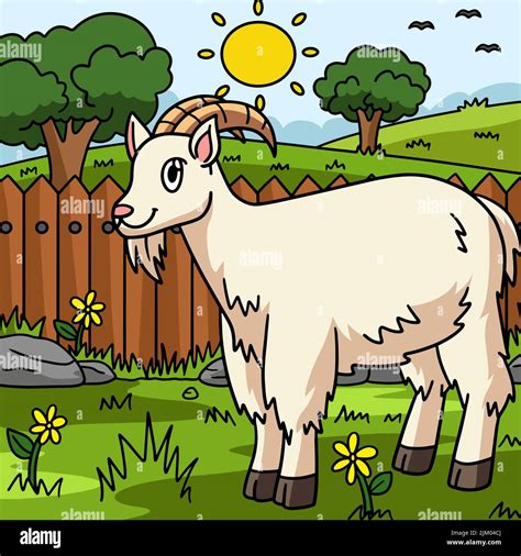 Goat Animal Colored Cartoon Illustration Stock Vector Image And Art Alamy