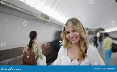 Portrait Of A Beautiful Blonde Russian Woman In The Subway Stock Video Video Of Ride