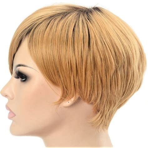 Naturally Straight Honey Blonde Short Bob Synthetic Wigs For Women