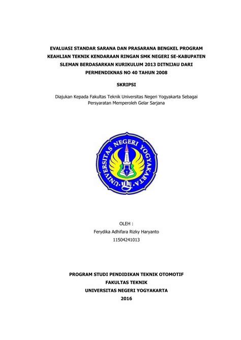 Pdf Evaluasi Standar Sarana Dan Prasarana Bengkel Dokumen Tips