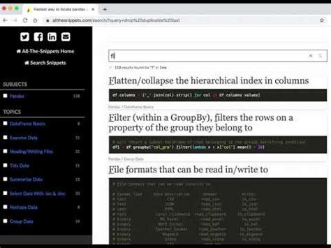 All The Snippets Pandas Cheats Sheets YouTube