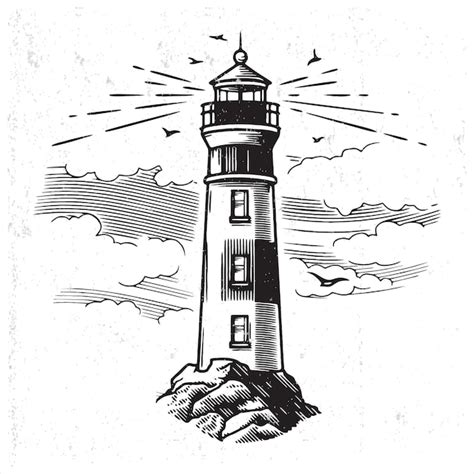 Premium Vector Lighthouse On The Beach