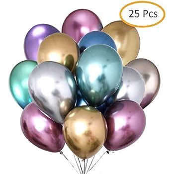 Amazon Party Balloons 12inch 50pcs Assorted Color Metallic Latex