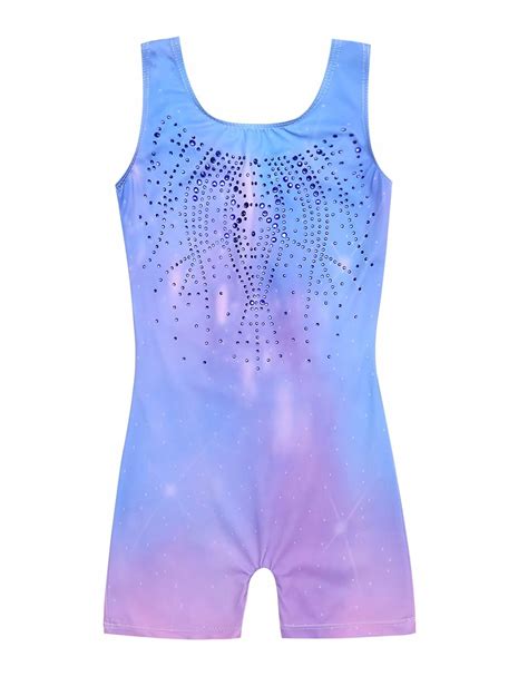 Arshiner Girls' Gymnastics Leotards With Shorts Sparkly Biketards Sleeveless Cute Ballet ...