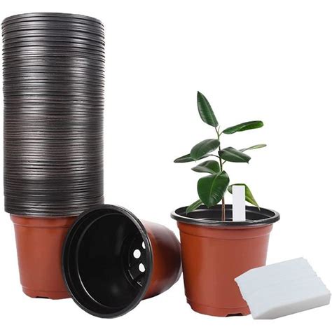 100 Pcs Pots de Semis en Plastique 10 cm Pot Plastique Pépinière Pots