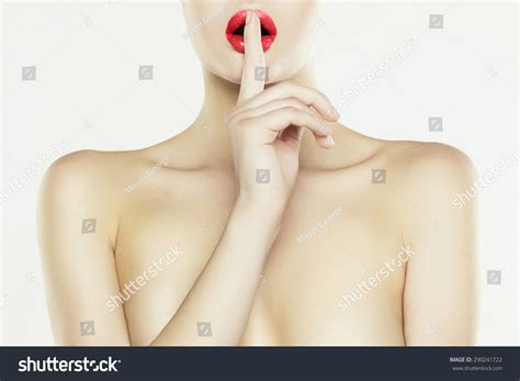 Beautiful Nude Woman Hand His Mouth Stock Photo Edit Now 290241722