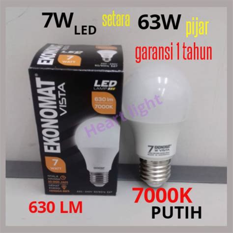 Jual Lampu LED 7w Putih Daylight EKONOMAT VISTA 7w 7000k Putih Daylight