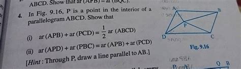 In Fig P Is A Point In The Interior Of A Parallelogram ABCD Show