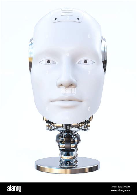 3d Renderizado De Una Cabeza De Hombre Robot Android Cortada Con Los