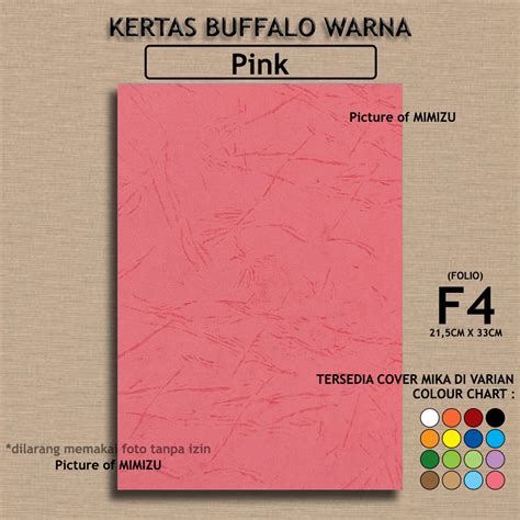 Jual Kertas Buffalo F4 Warna Merah Muda Cover Jilid Sampul Kertas