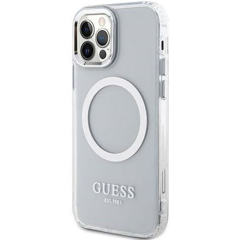 Original Case Iphone Pro Guess Hard Case Metal Outline Magsafe