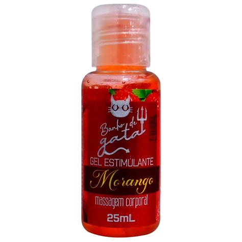 Gel Beijável Para Massagem Estimulante ml Banho De Gata Morango Sex Shop Loja Fetiches