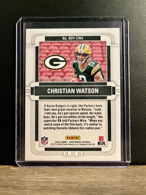 2022 Panini Contenders Christian Watson RC Rookie Of The Year ROY CWA