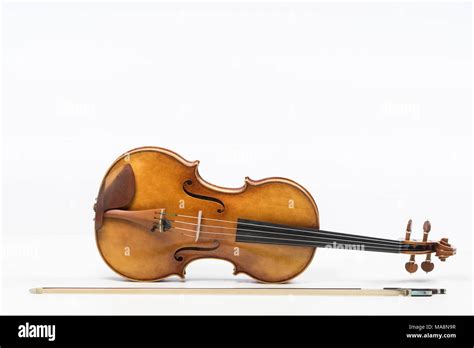 The Old Fiddle Isolated On White Background Viola Instrument For