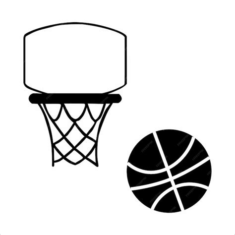 Premium Vector | Silhouette of basketball and basketball hoop