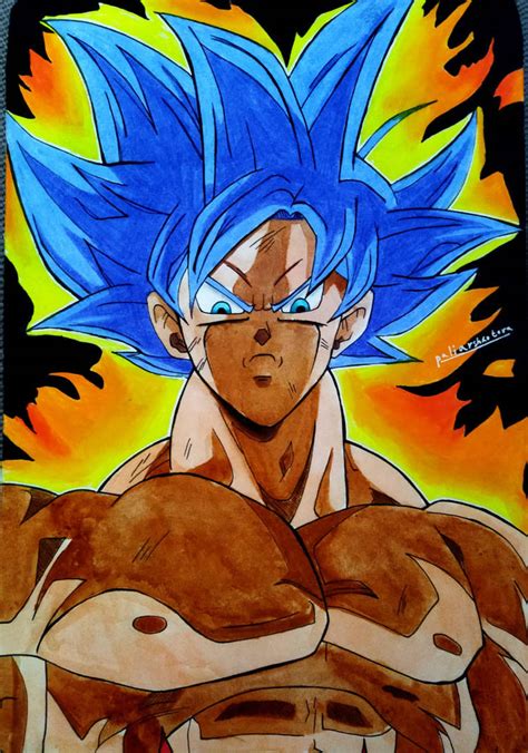 Super Saiyan blue Goku drawing by PALIARSHKOTOVA on DeviantArt