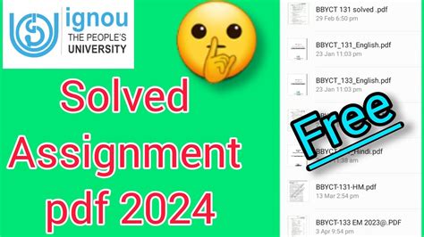 यहां मिलता है Free में Ignou Ka Solved Assignment 2023 24 Ignou Free Solved Assignment 2024