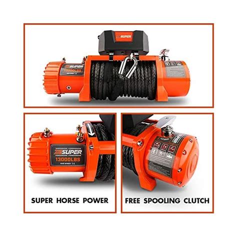 Zesuper V Lb Load Capacity Electric Truck Winch Kit Synthetic