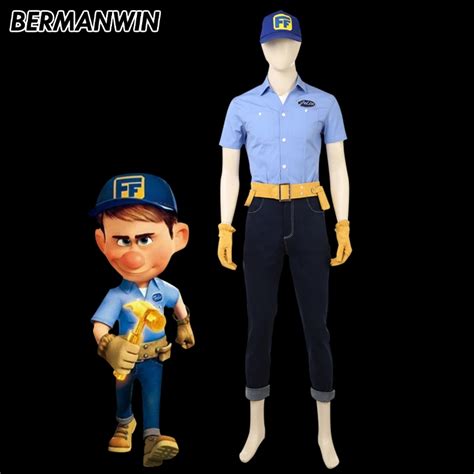 BERMANWIN High Quality Wreck It Ralph fix it Felix Cosplay Costume ...