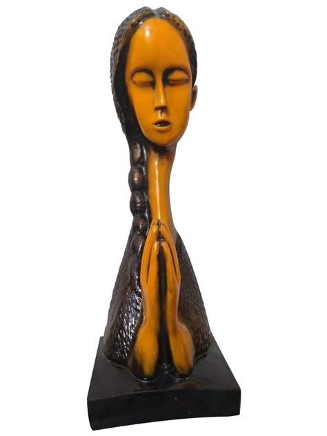 Yellow And Black Polyresin Praying Lady Statue, For Interior Decor, Size/Dimension: 10" at Rs ...