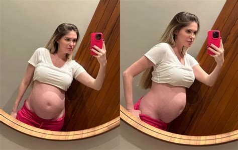 B Rbara Evans Mostra Barriguinha Dos G Meos E Celebra Semanas