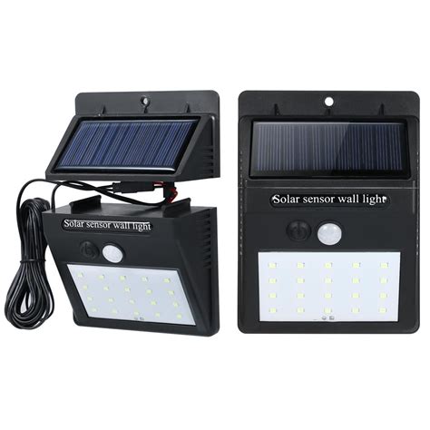 Led Separable Solar Pir Motion Sensor Wall Dim Light Modes Leds