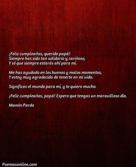 5 Poemas De Cumpleaños Para Papa Cortos Poemas Online