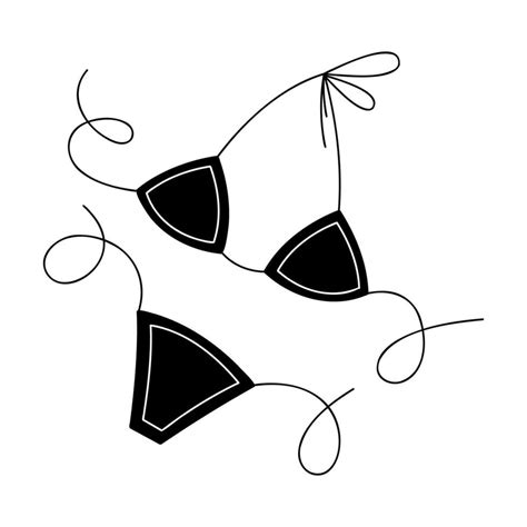 Bikini In Black And White Colors Clip Art For Your Projects