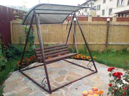 Садовые качели для дачи своими руками из металла. Чертежи и фото