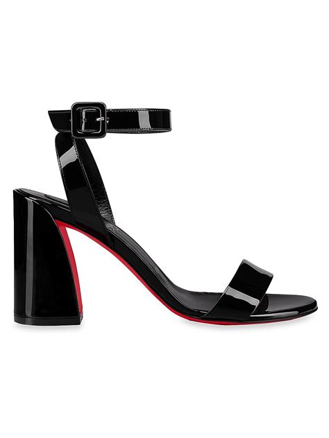 CHRISTIAN LOUBOUTIN Miss Sabina 85mm Patent Leather Sandals Black