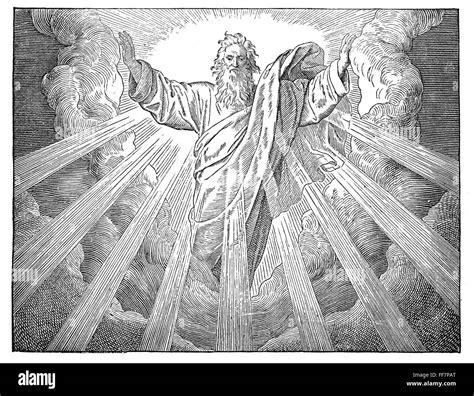 Creation Of Light Nthe Creation Of Light Genesis 1 2 Wood Engraving 19th Century Stock