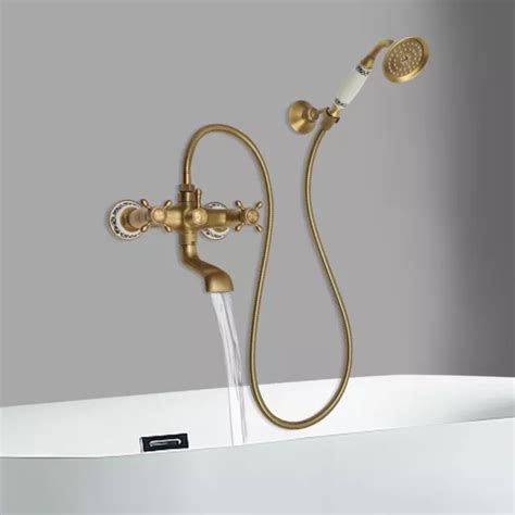 Antik Messing Badewannenar Bad Wannen Armatur Wasserhahn Mit Handbrause