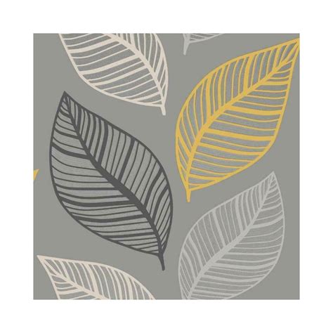 Fine Decor Emporium M1461 Elba Yellow Charcoal Wallpaper From