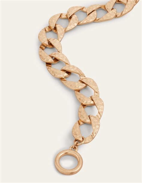 Hammered Flat Chain Bracelet - Gold | Boden US