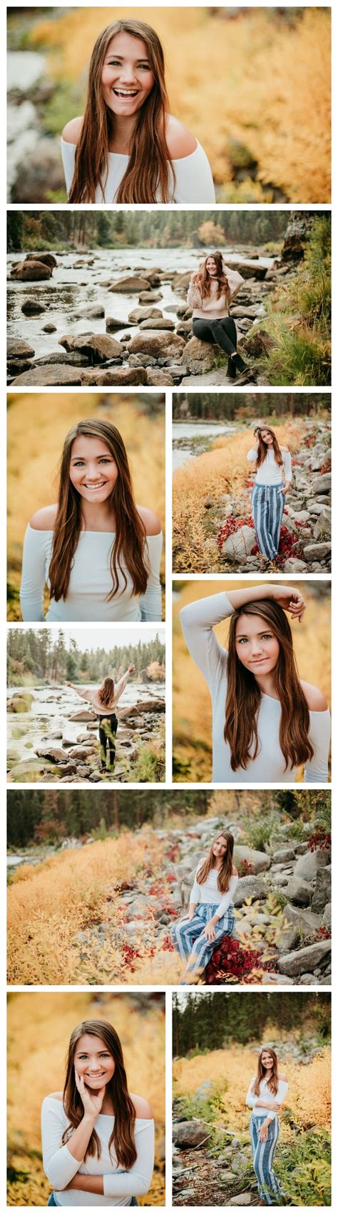 Senior Photos By The River Nature Photoshoot Senior Portrait Outfits