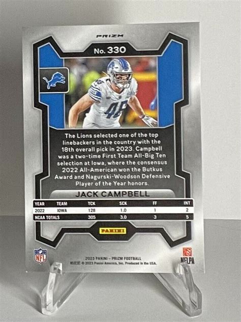 Panini Prizm Football Jack Campbell Silver Prizm Holo Rc