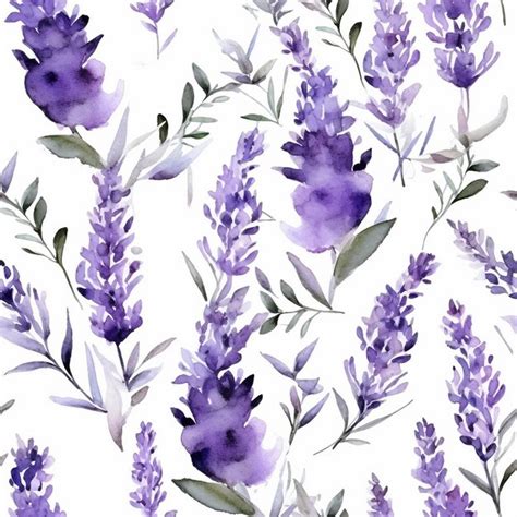 Fundo Perfeito De Lavanda Aquarela Macia Em Ia Branca Gerada Foto Premium