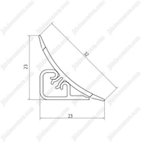 Плинтус для столешницы Korner LB23 с кабель-каналом мягкий край 23х23мм ...