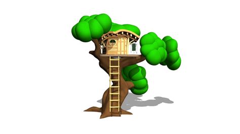 Cartoon Tree House 3d Model 10 Unknown Ma Obj Fbx Free3d